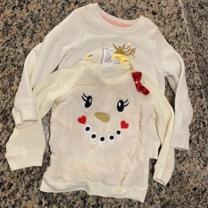 Cat & Jack Sweater with deer, Nannette Kids Cream snowman sweater